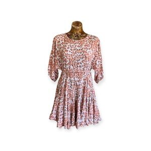 AAKAA short dress orange white small